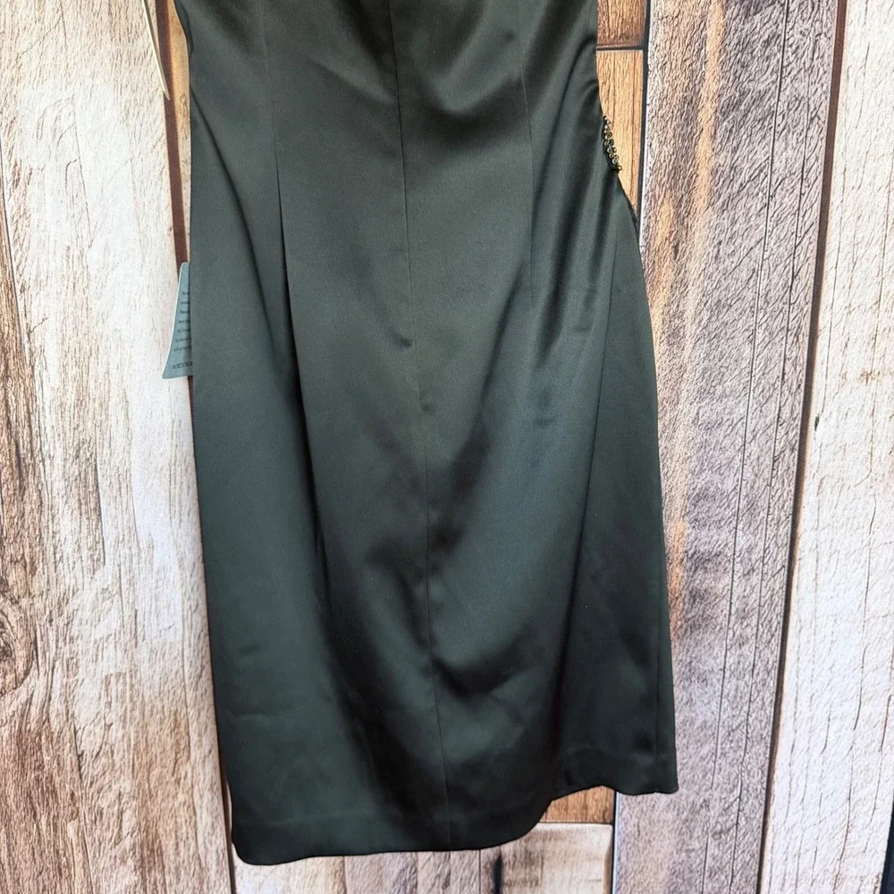 Eliza J One Shoulder Cocktail Dress Black Elegant Evening Formal Chic Size 4 NWT - Picture 6 of 10